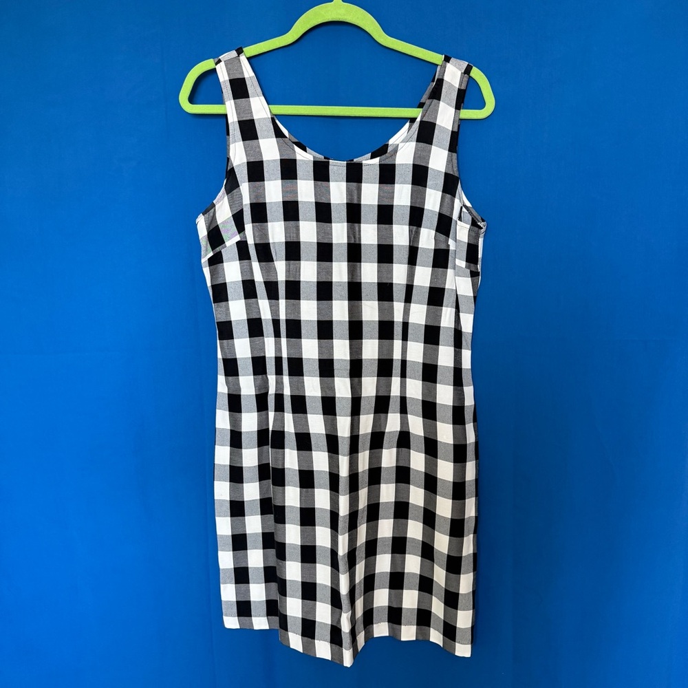 Vintage LA Gal 90s 2 Piece Set Gingham Black White Mini Dress and Jacket
